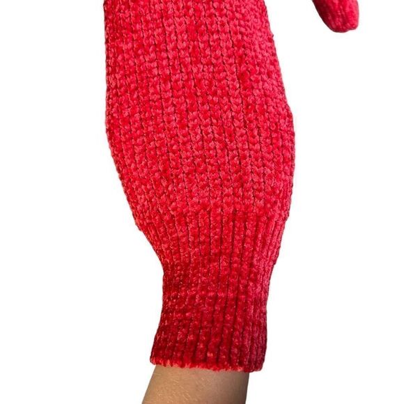 Y2K Chenille Cable Knit Sweater Red Super Soft - Picture 6 of 10